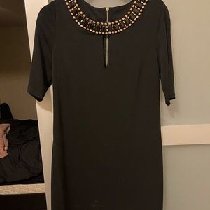VINCE CAMUTO BLACK MIDI DRESS WITH RHINESTONES